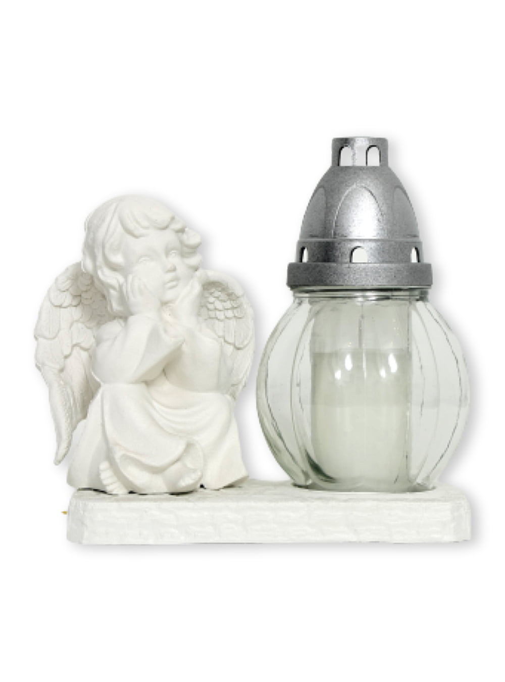 STATUA ANĐEO SJEDEĆI BIJELI LAMPION 620S